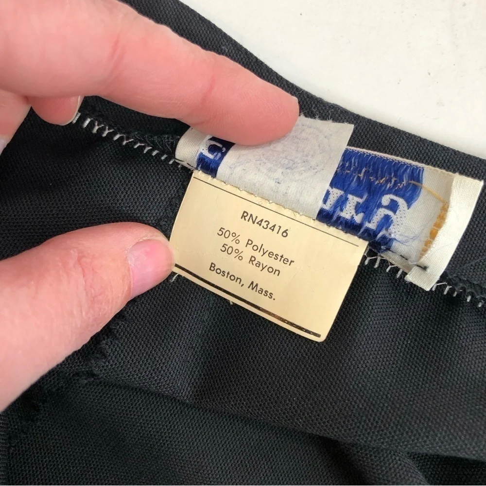 VINTAGE Century of Boston maxi pencil wrap skirt black yellow white size 8